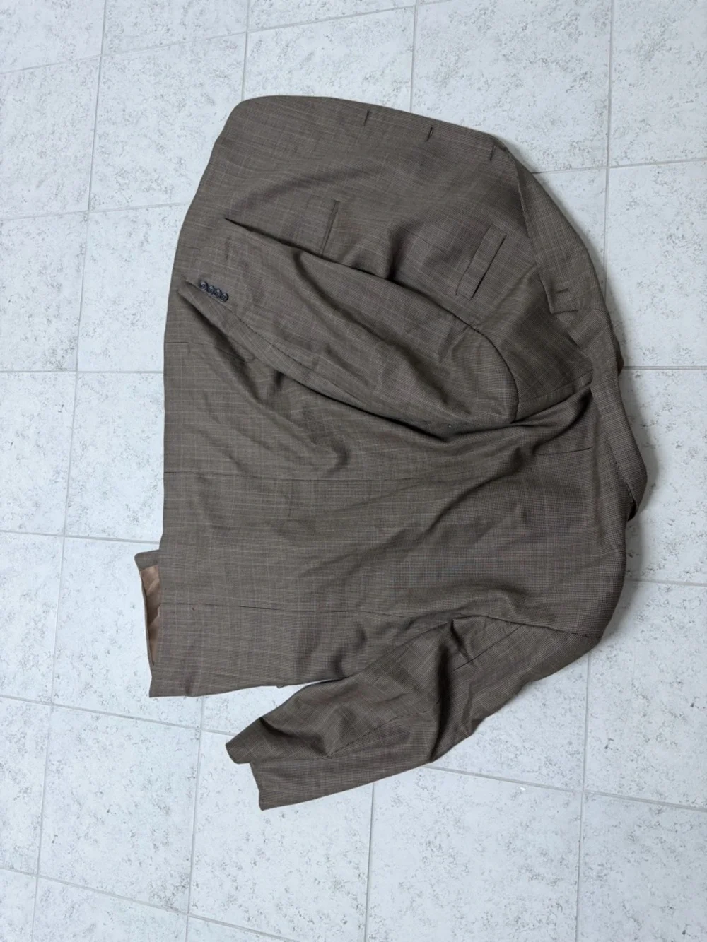 Joseph & Feiss Brown Plaid Men’s wool Suit Blazer formal size 52R